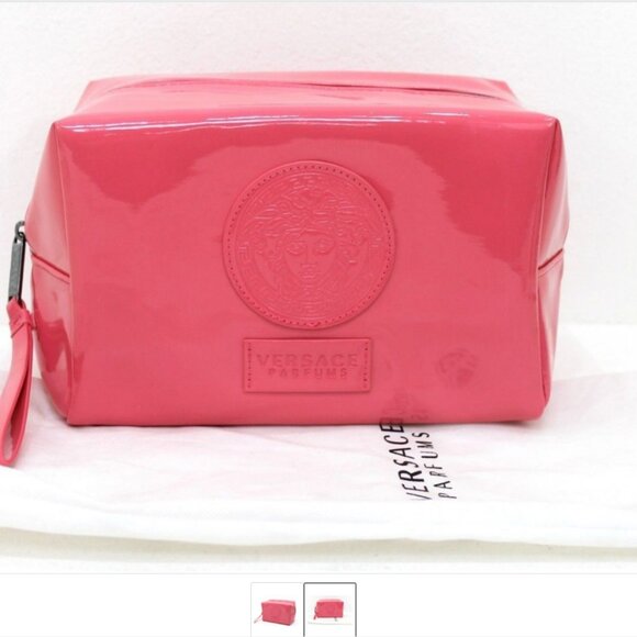 VERSACE PARFUMS FASHION COSMETIC POUCH MAKE-UP BAG WITH DUST COVER *NEW Toiletry - Picture 1 of 6